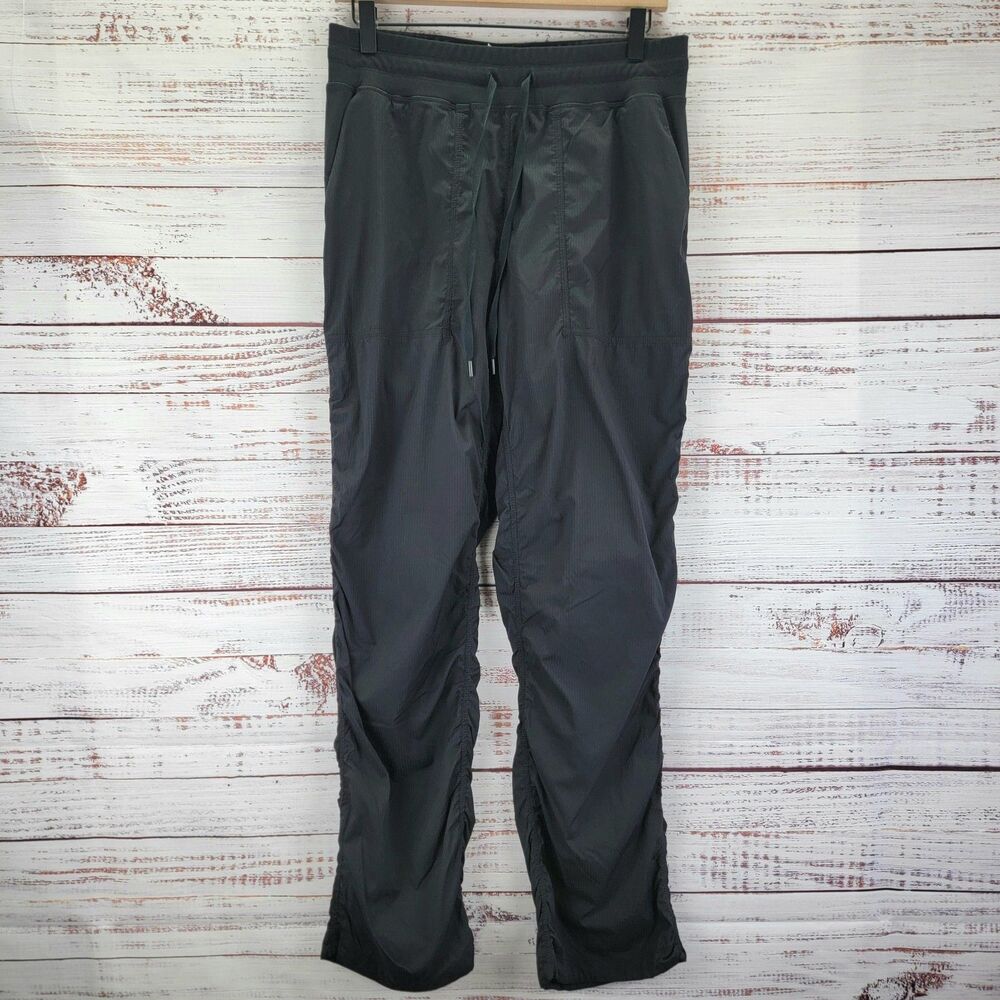 CRZ YOGA Womens Size L Lightweight Straight Leg Pocket Scrunch Pants Black EUC